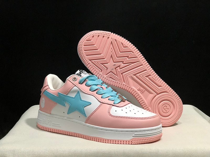 BAPE STA Low 'Pink/Baby Blue' Patent Leather Sneakers