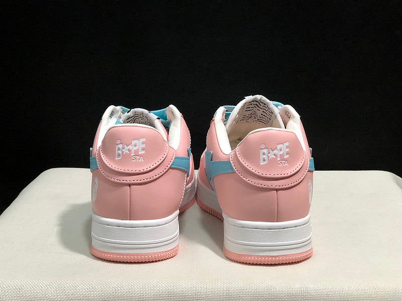 BAPE STA Low 'Pink/Baby Blue' Patent Leather Sneakers