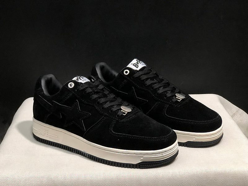 BAPE STA Low 'Triple Black' Suede Sneakers