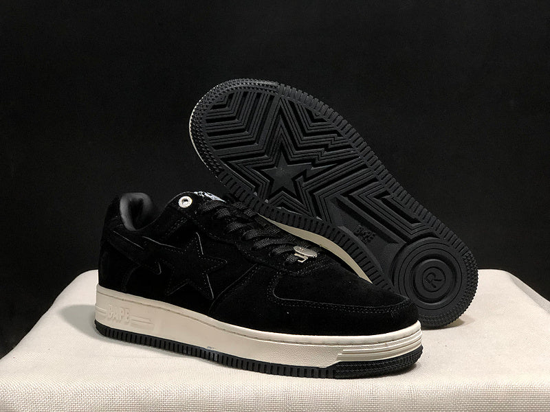 BAPE STA Low 'Triple Black' Suede Sneakers