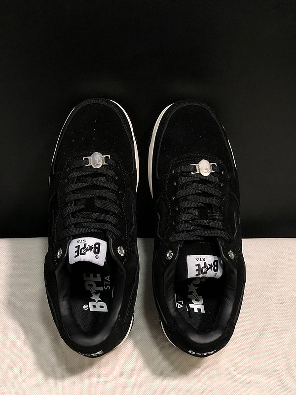BAPE STA Low 'Triple Black' Suede Sneakers