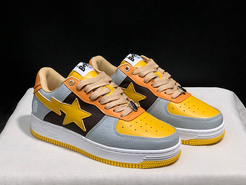 BAPE STA Low 'Yellow/Grey/Brown' Multi-Panel Sneakers