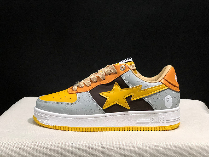 BAPE STA Low 'Yellow/Grey/Brown' Multi-Panel Sneakers