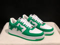 BAPE STA Low 'Green/White' Patent Leather Sneakers