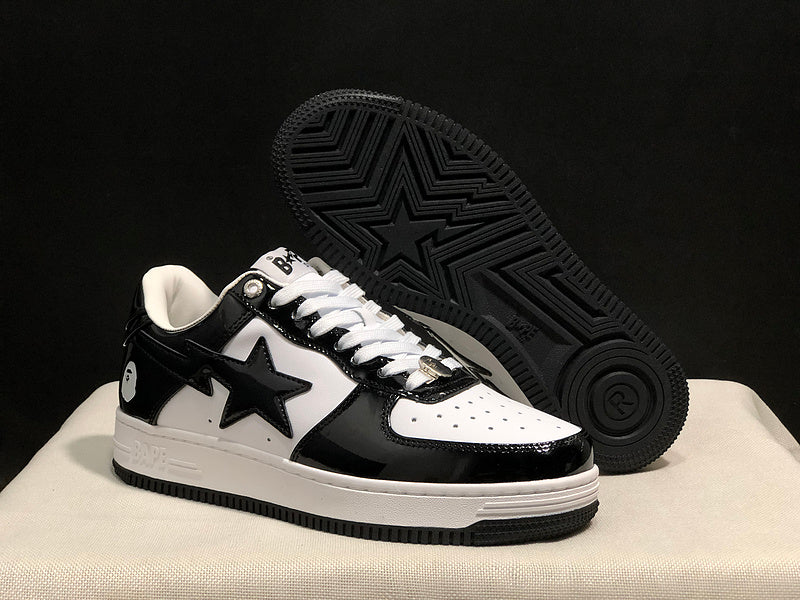 BAPE STA Low 'Panda' (Black/White Patent)