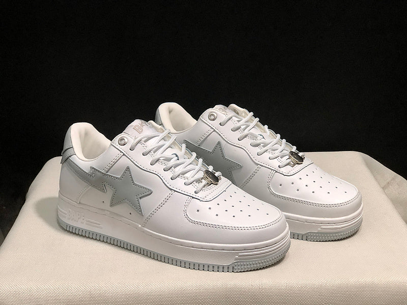 BAPE STA Low 'Triple White' (Silver Reflective)