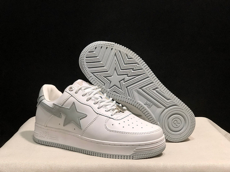 BAPE STA Low 'Triple White' (Silver Reflective)