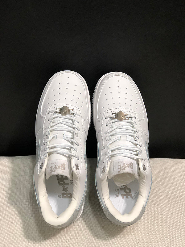 BAPE STA Low 'Triple White' (Silver Reflective)