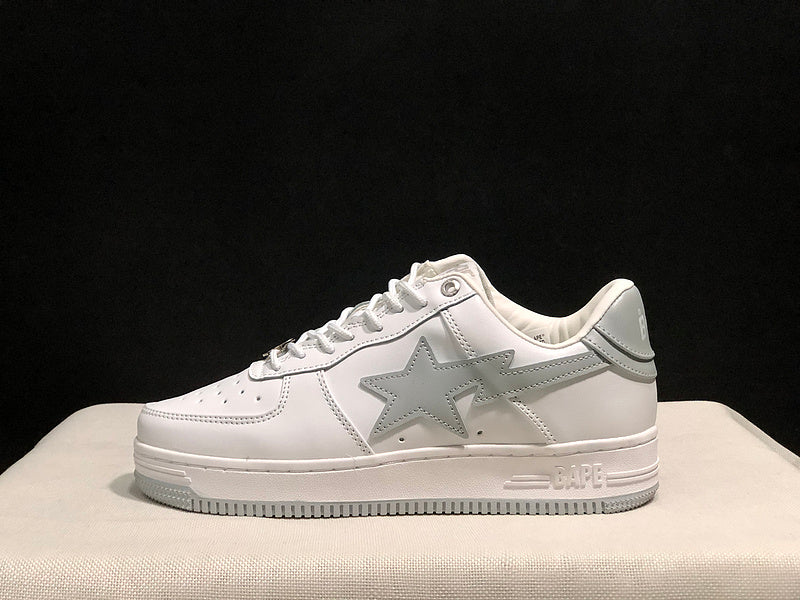 BAPE STA Low 'Triple White' (Silver Reflective)